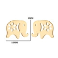 Cute hollow elephant earrings in gold-plated stainless steel 8mm x 10mm size - 278 Elephant / Gold