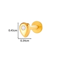 Golden F136 titanium labret with zircon drop pendant, sized 0.45cm by 0.34cm - Teardrop Style (T2534-1#) / Gold