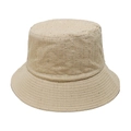 Detailed macro view of the pleated beige bucket hat fabric with subtle rhinestone accents - M (56-58cm) / Khaki