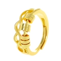 Anello dorato regolabile con perline rotanti e design incrociato multistrato antistress - Perline Rotanti Oro (Oro 14K 5966)