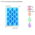 Blue silicone mold with 18 carrot cavities for DIY chocolate, baking and resin crafts - 18-Cavity Carrot (D5116-2C) / 20x12x2.1cm / Blue