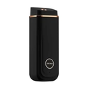 Matte black smart aroma diffuser with rose gold accents and AROMA branding logo - Swedish Black + Essential Oil