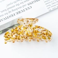 Acryl-Haarklammer zu Weihnachten mit goldenen Stern-Pailletten, transparent - Goldene Stern-Pailletten (C-4)