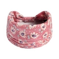 Rosa Bohemian Yoga Stirnband mit Gänseblümchen-Muster und elastischem Stoffdesign - Softrosa Weiß Gänseblümchen Blumenmuster(#185)