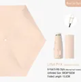 Pink mini capsule umbrella with black UV coating and matching carrying storage case - Vinyl UPF50+ Telescopic Handle Style / Lotus root pink