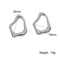 Boucles d'oreilles argentées en acier inoxydable au design géométrique abstrait - Couleur Acier (ER143)