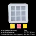 Moule en silicone pour papillon et lapin, forme carrée avec 9 grilles et motifs de cœur - 1# (Lapin & Coeur) / Vert foncé