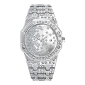 Orologio da uomo di lusso argento con pavé di cristalli e quadrante stellato creativo - Argento