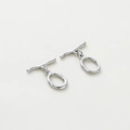 Polished silver OT toggle clasp connector for DIY handmade jewelry bracelets - Platinum Irregular Oval OT Clasp - 2Pcs/Pack
