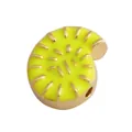 Goldene schneckenförmige Schmuckperle mit gelber Emaille und seitlichem Fädelloch - Gelbe Muschel (M643102-Yellow)