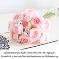 Light pink artificial tea rose bouquet with 24 flower heads for wedding decoration - New Pink