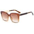 Gafas de sol cuadradas retro con montura de ámbar degradado y lentes tintadas - Montura Té Lentes Té Degradado