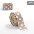 3.8cm wide burlap ribbon with white polka dots, 2m roll for Christmas crafts décor - 3.8cm Polka Dot