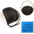 Detail of natural black air bangs hairpiece with 13cm length and secure clip design - Natural Black-2