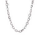 Collar de cadena de eslabones ovalados de acero inoxidable pulido en color plata - Eslabones Ovalados Ancho 7mm Longitud 40+5cm / Plata YN786-S