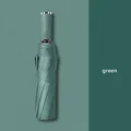 Automatic folding turquoise green UV sun umbrella with elegant metallic open button - 10-Rib Automatic / Turquoise Green