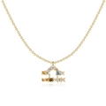 Exquisite gold plated S925 silver Libra constellation necklace with colorful zircon - Libra