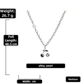 Detail view of hip-hop cherry pendant necklace with white pearl on silver alloy chain - Fashion Cherry Clavicle Chain (English Info)