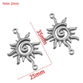 Ciondolo sole in acciaio inossidabile argento per gioielli fai da te da 35x25 mm - 35×25mm Colore Acciaio