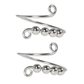 Detailed view of silver rotating beads on an adjustable spiral anxiety ring for women - 2 Pcs/Set / Silver