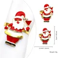 Detail of Santa Claus napkin ring with colorful enamel inlay and sparkling rhinestone belt - Santa Claus Style 21