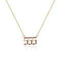 Custom 555 angel number necklace with red zircon pavé in golden finish for women - Gold-555 (Red Zircon)