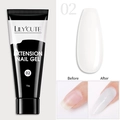 LILY'CUTE extension nail gel in shade 02 showing before and after results on nails - 02-White