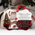 Plaid memorial Christmas ornament with heart-warming poem for loved ones on tree - Christmas in Heaven-Memorial Poem