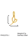 Golden stainless steel heart-shaped hollow pendant measuring 1.2cm x 0.65cm - Geometric Heart-J