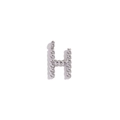 Silver twisted rope texture letter H pendant in polished stainless steel finish - Mini Twist Letter Pendant-Steel Color-H