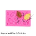 Stampo in silicone rosa con 8 cavità a forma di foglia per decorazioni in fondente - Foglia / Rosa