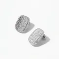 Geometrische Ohrstecker in Silber mit strukturierter matter Oberfläche und Steckern - Silber-Stil (PDE2733)