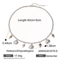 18k vergoldetes Edelstahl-Armband mit Muschel-Anhänger und technischen Abmessungen - Muschel Anhänger Halskette / Silber JDNW2403078-S