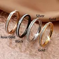 Anillos de eternidad de acero de titanio en oro, plata, oro rosa y negro pulido - US 5 / Oro rosa