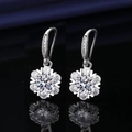 Elegant S925 sterling silver snowflake drop earrings with sparkling zircon crystals - Starry Sky Snowflake Earrings Led-83