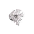 Silver flower conch stud featuring drop-shaped zircons and a secure screw-back ball - EGD0934 Silver Tone - Flower Shape