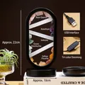 Natural amethyst and multi-gemstone USB night light with adjustable three-color dimmer - 【tri-color Light Black Frame】oval Crystal Lamp In 5 Materials / Brown Kraft Paper Box Packaging (17*10.5*20.5cm)
