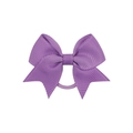 Detailed close-up of a purple grosgrain ribbon bow with a high-elastic hair tie - Purple (5)