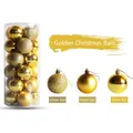 Golden Christmas ball set with glitter, matte and glossy finishes in a clear tube - 6cm 24pcs Set / Gold