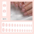Pink glitter press-on nails set with 24 pieces in various sizes model W274 - W274 Dreamy Starry Sky