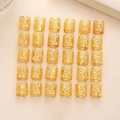 30-piece set of gold hollow cylindrical dreadlock rings for African hair styling - Gold 30Pcs