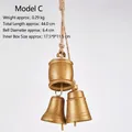 Campane di Natale vintage in metallo su corda di canapa con finitura oro opaco rustico - Campanaccio Stile C