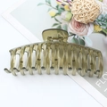 Elegant oversized dark green translucent claw clip for thick hair styling - Jelly Tea Green