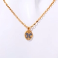 18K gold plated titanium necklace with blue bow butterfly pendant and small diamonds - Black Butterfly