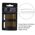 Pack of 24 bronze 5cm steel hair clips on card for elegant side styling accessories - 5cm Bow-Card Pack (24pcs) / Bronze