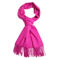 Écharpe unie rouge rose pour femme avec franges longues et texture douce en cachemire - 70*200cm / Violet Prune