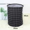 Foldable laundry basket with black and white grid pattern, 35x45cm storage bin - Black Lattice / 35*41cm (45L)
