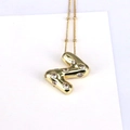 Collier avec pendentif lettre N en plaqué or 18k serti de pierres de zircon - Lettre Z