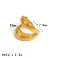Minimalist double-layer gold stainless steel ear cuff showing 12mm size and weight - Gold Twisted Loop Style (TE60025-G)
