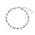 Exquisite S925 sterling silver bracelet featuring geometric cubic zirconia in a modern style - Silver (16.5+5CM 8.8g)